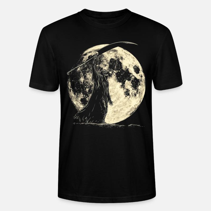Sensenmann Der Tod Heulender Mond - Stanley/Stella Unisex Bio-T-Shirt CRAFTER - Schwarz