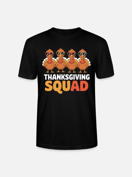 Thanksgiving Squad Funny Turkeys - Stanley/Stella CRAFTER Unisex Organic T-Shirt - black