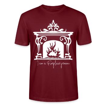 Oven Nice Fireplace Firewood - Stanley/Stella CRAFTER Unisex Organic T-Shirt - burgundy - Front - Alina (178cm) & Michal (187cm)