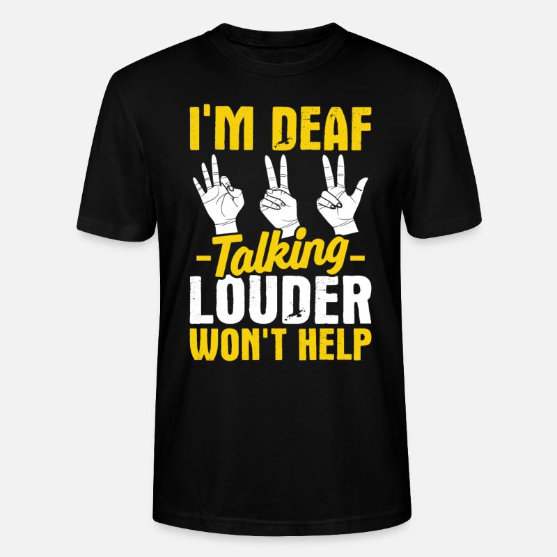 Deaf Pride ASL Gebärdensprache - Stanley/Stella Unisex Bio-T-Shirt CRAFTER - Schwarz