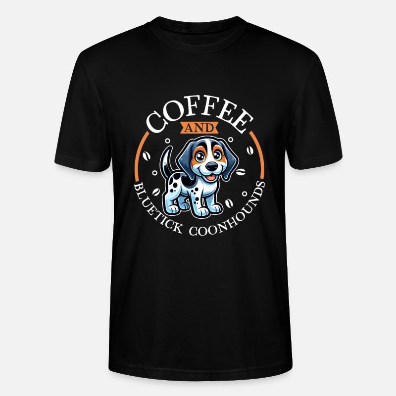 Café et Bluetick Coonhound - T-shirt bio CRAFTER Stanley Stella Unisexe - noir
