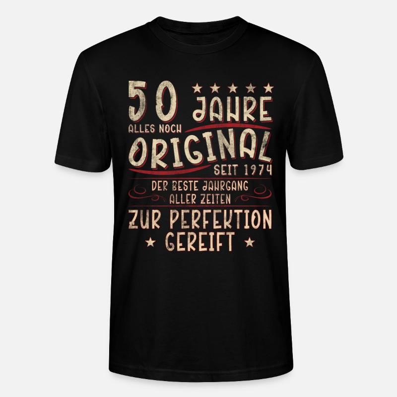 50 Anniversaire - T-shirt bio CRAFTER Stanley Stella Unisexe - noir