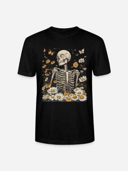 Skeleton Flowers - Stanley/Stella CRAFTER Unisex Organic T-Shirt - black