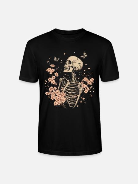 Skeleton Flowers - Stanley/Stella CRAFTER Unisex Organic T-Shirt - black