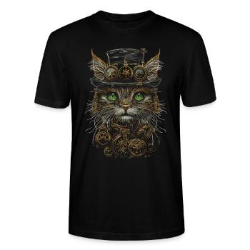 Steam Punk Art Funky Steampunk - T-shirt bio CRAFTER Stanley Stella Unisexe - noir - Devant - Alina (178cm) & Michal (187cm)