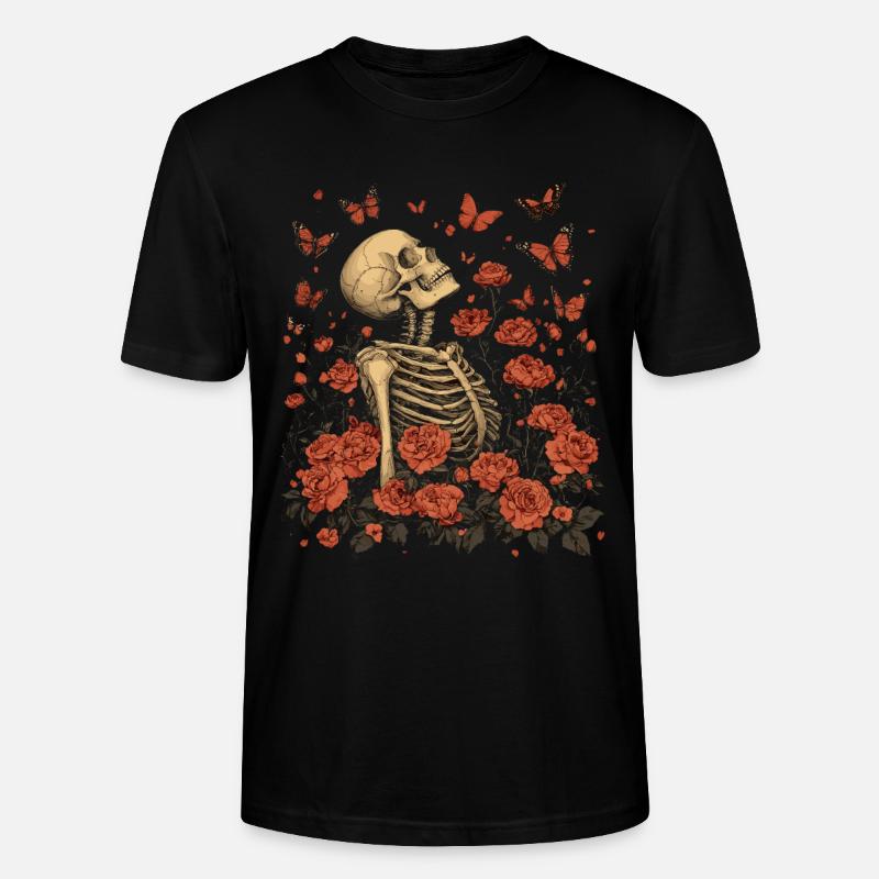 Fleurs squelettes - T-shirt bio CRAFTER Stanley Stella Unisexe - noir