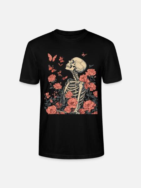 Skeleton Flowers - Stanley/Stella CRAFTER Unisex Organic T-Shirt - black