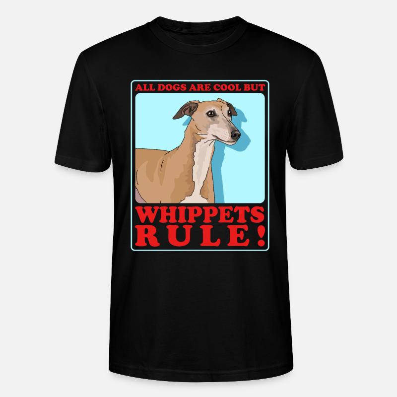 Whippet Petit lévrier anglais Cadeau - T-shirt bio CRAFTER Stanley Stella Unisexe - noir