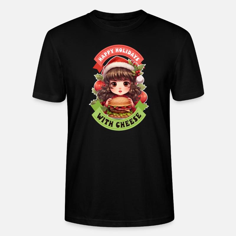 Burger de Noël au fromage - T-shirt bio CRAFTER Stanley Stella Unisexe - noir