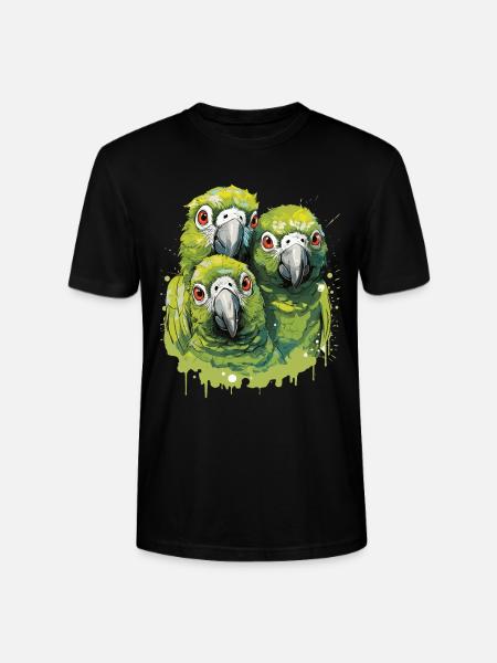 Budgie Parakeet - Stanley/Stella CRAFTER Unisex Organic T-Shirt - black