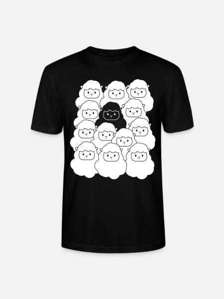 Süßes Schaf Schafherde Wolle - Stanley/Stella Unisex Bio-T-Shirt CRAFTER - Schwarz