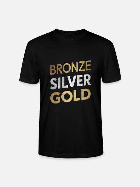 bronze silver gold - Stanley/Stella CRAFTER Unisex Organic T-Shirt - black
