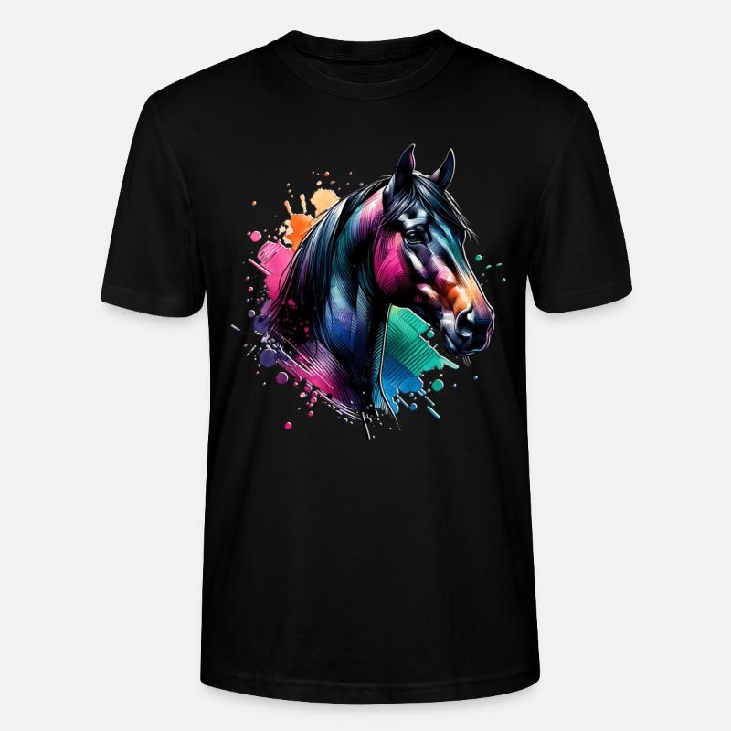 Traber Motiv Pferd - Stanley/Stella Unisex Bio-T-Shirt CRAFTER - Schwarz