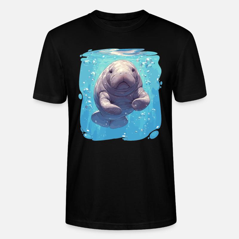Seekuh Manatees Manatee - Stanley/Stella Unisex Bio-T-Shirt CRAFTER - Schwarz