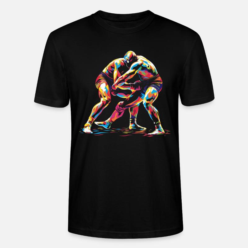 Ringen Ringer Popart - Stanley/Stella Unisex Bio-T-Shirt CRAFTER - Schwarz