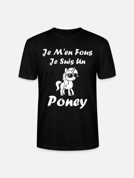 Humour poney - T-shirt bio CRAFTER Stanley Stella Unisexe - noir