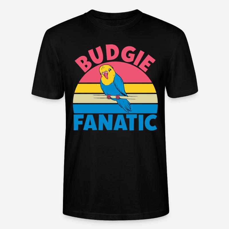 Budgie Gift - Stanley/Stella CRAFTER Unisex Organic T-Shirt - black