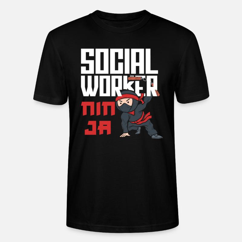 Sozialarbeiter Ninja Krieger Design - Stanley/Stella Unisex Bio-T-Shirt CRAFTER - Schwarz