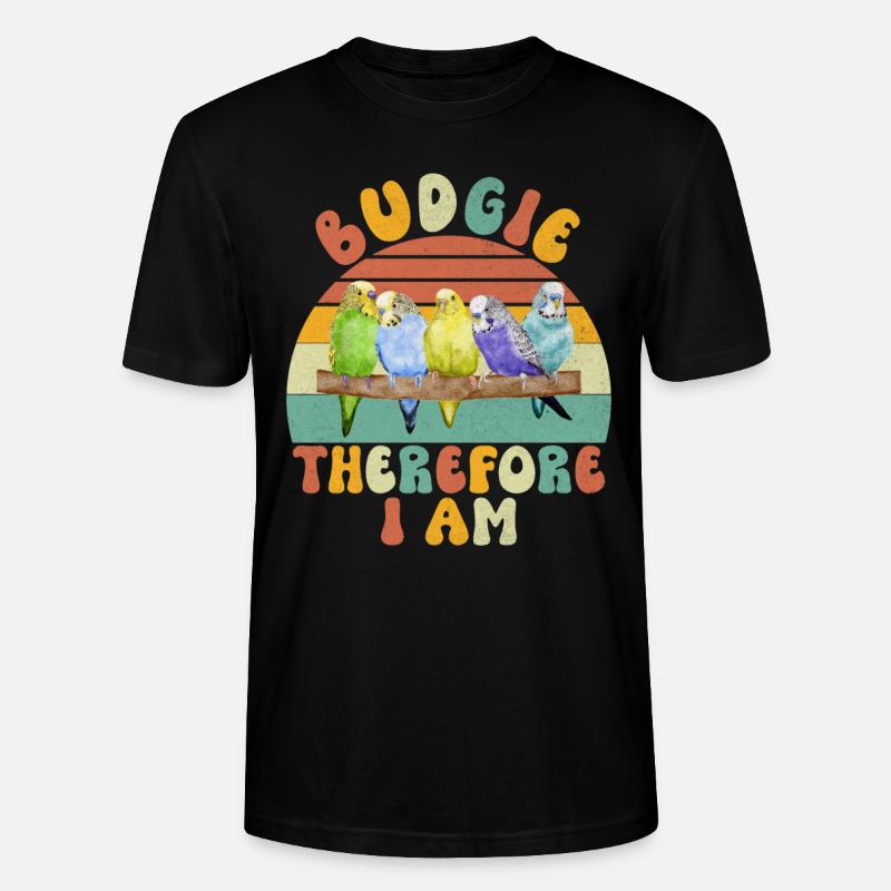 Budgie Gift - Stanley/Stella CRAFTER Unisex Organic T-Shirt - black