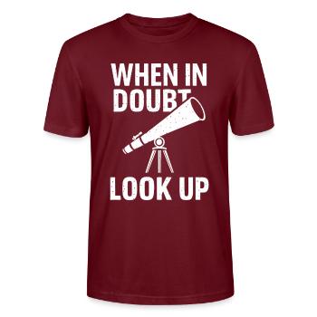 Astronome amateur en cas de doute, levez les yeux - T-shirt bio CRAFTER Stanley Stella Unisexe - bordeaux - Devant - Alina (178cm) & Michal (187cm)