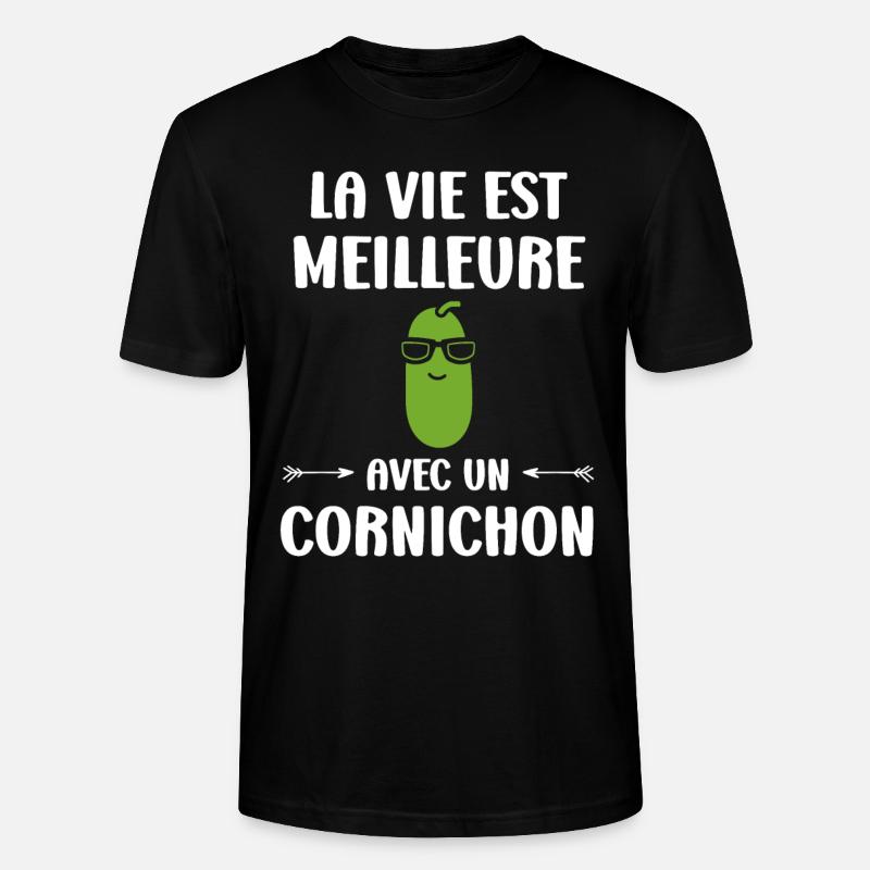 cornichon - T-shirt bio CRAFTER Stanley Stella Unisexe - noir
