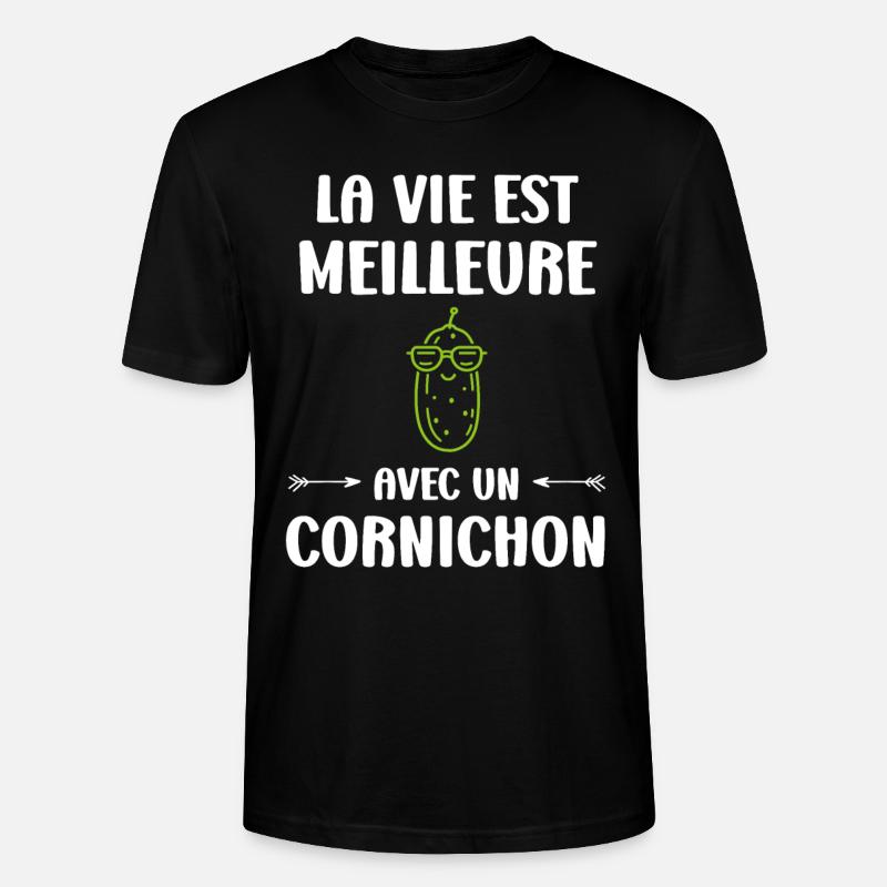 cornichon - T-shirt bio CRAFTER Stanley Stella Unisexe - noir