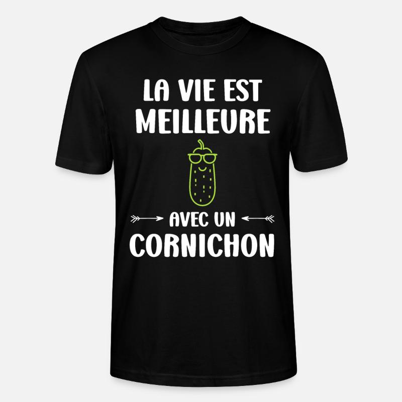 cornichon - T-shirt bio CRAFTER Stanley Stella Unisexe - noir
