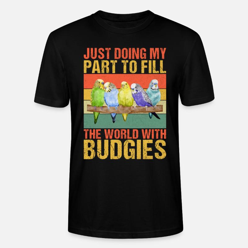 Budgie Gift - Stanley/Stella Unisex Bio-T-Shirt CRAFTER - Schwarz