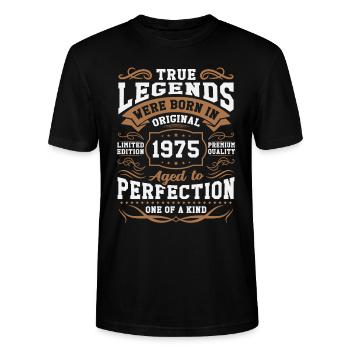 Legenden Geboren 1975 - Stanley/Stella Unisex Bio-T-Shirt CRAFTER - Schwarz - Vorne - Alina (178cm) & Michal (187cm)