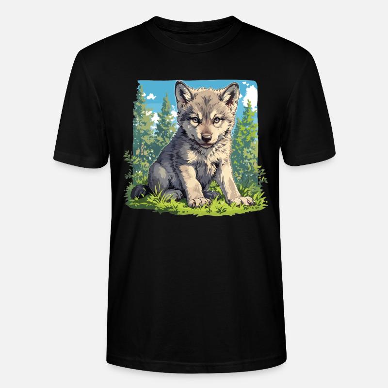 Wölfe Wolf - Stanley/Stella Unisex Bio-T-Shirt CRAFTER - Schwarz