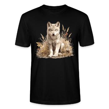 Loups Loup - T-shirt bio CRAFTER Stanley Stella Unisexe - noir - Devant - Alina (178cm) & Michal (187cm)