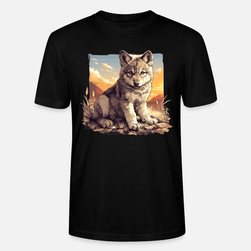 Wölfe Wolf - Stanley/Stella Unisex Bio-T-Shirt CRAFTER - Schwarz