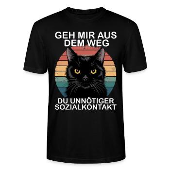 Geh Mir Aus Dem Weg Du Unnötiger Sozialkontakt - Stanley/Stella Unisex Bio-T-Shirt CRAFTER - Schwarz - Vorne - Alina (178cm) & Michal (187cm)