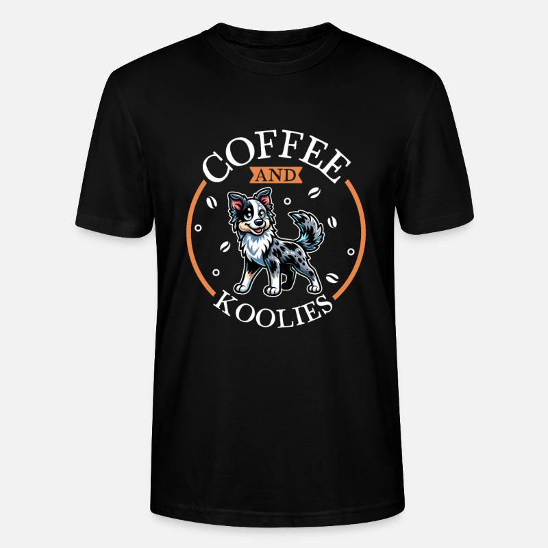 Café et Koolie - T-shirt bio CRAFTER Stanley Stella Unisexe - noir