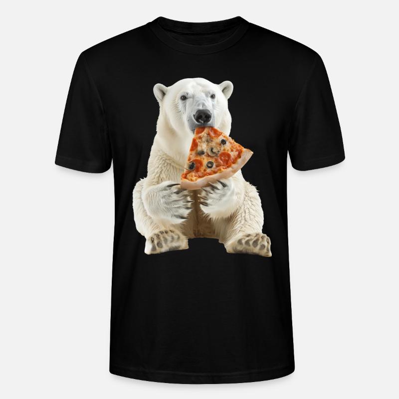 Ours blanc - T-shirt bio CRAFTER Stanley Stella Unisexe - noir