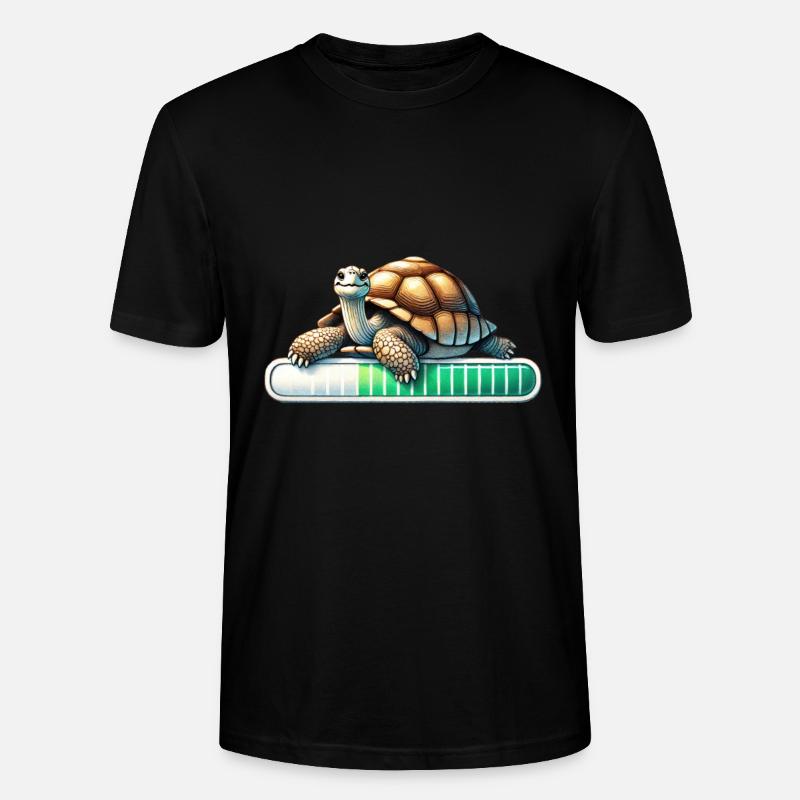Slow Progress Turtle Illustration - Stanley/Stella CRAFTER Unisex Organic T-Shirt - black