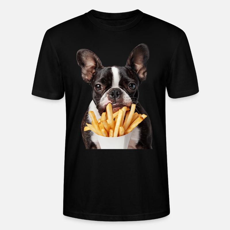 Boston Terrier - Stanley/Stella Unisex Bio-T-Shirt CRAFTER - Schwarz
