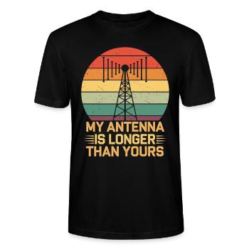 Radio amateur : mon antenne est plus longue que la vôtre - T-shirt bio CRAFTER Stanley Stella Unisexe - noir - Devant - Alina (178cm) & Michal (187cm)