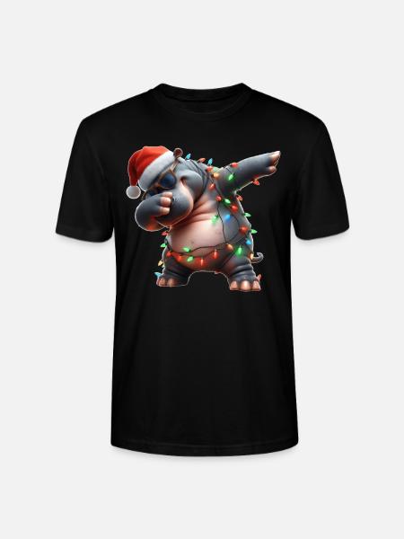 Dabbing Hippo Sunglasses Cute - Stanley/Stella CRAFTER Unisex Organic T-Shirt - black