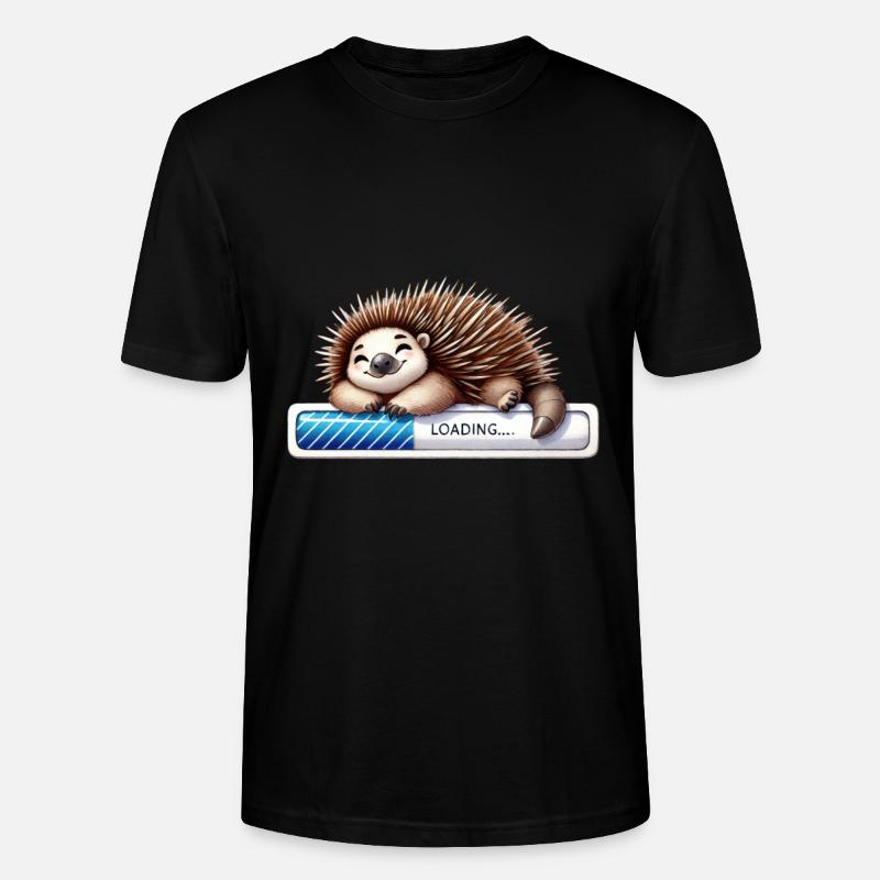 Hedgehog Relaxation: Loading Progress - Stanley/Stella CRAFTER Unisex Organic T-Shirt - black