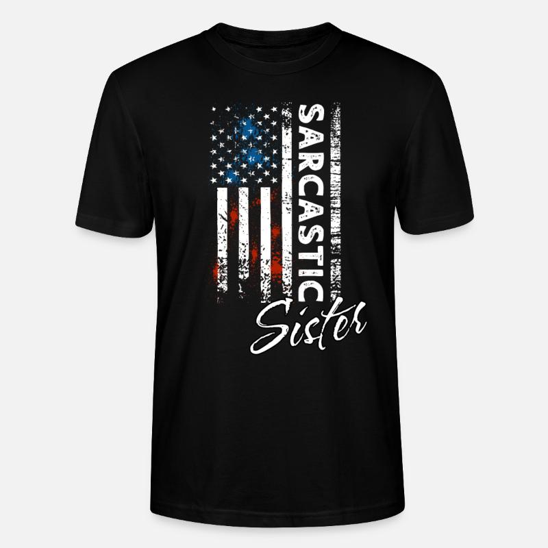 Sarkastischer Schwester - Stanley/Stella Unisex Bio-T-Shirt CRAFTER - Schwarz