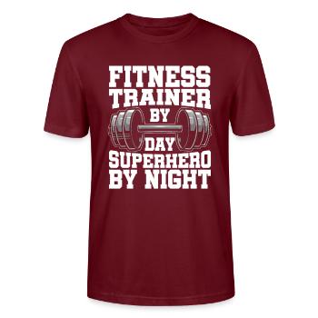 Fitness Trainers Personal Trainers - Stanley/Stella CRAFTER Unisex Organic T-Shirt - burgundy - Front - Alina (178cm) & Michal (187cm)