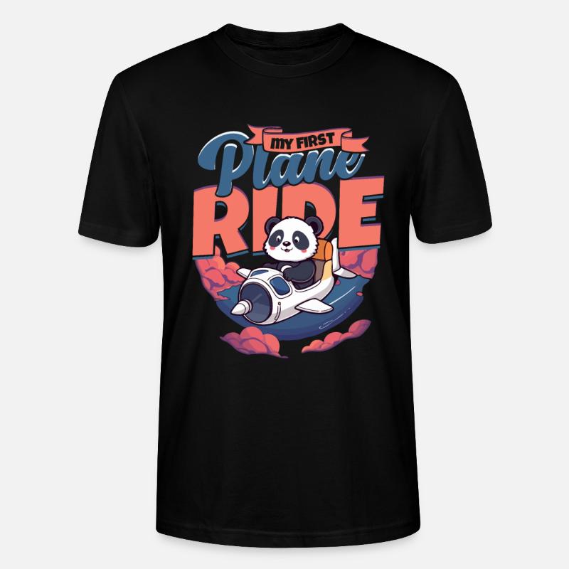 First Flight Airplane Flight - Stanley/Stella CRAFTER Unisex Organic T-Shirt - black