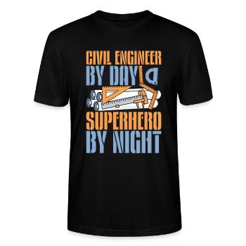 Civil engineer - Stanley/Stella CRAFTER Unisex Organic T-Shirt - black - Front - Alina (178cm) & Michal (187cm)