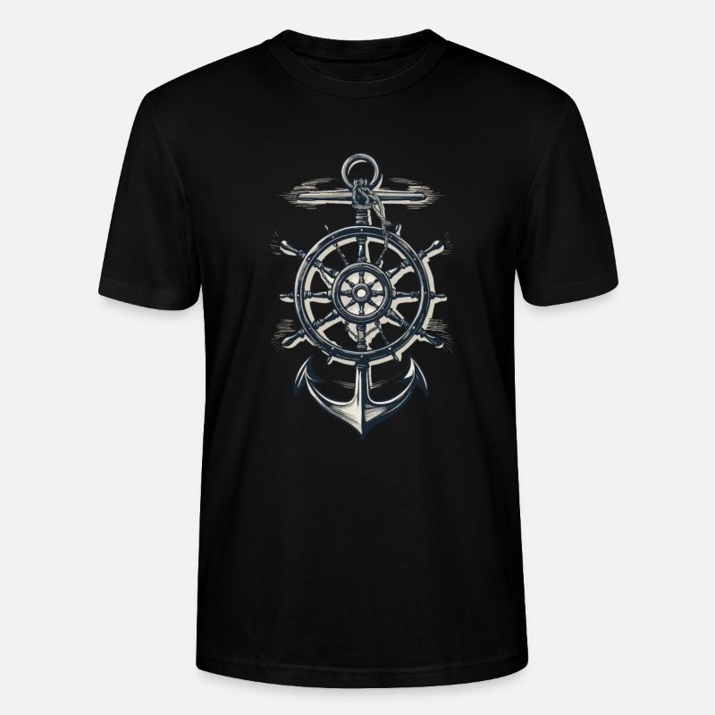 Maritimer Kompass Anker Symbol - Stanley/Stella Unisex Bio-T-Shirt CRAFTER - Schwarz