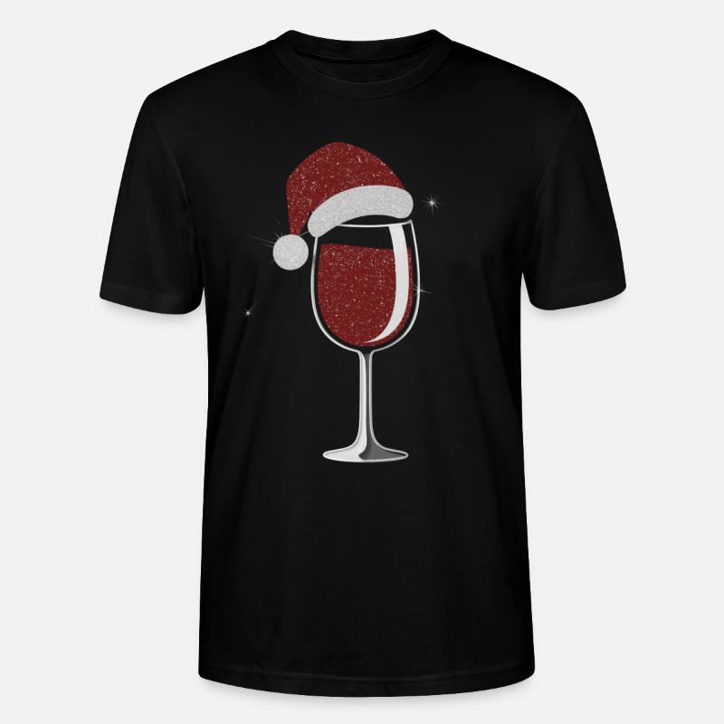 Elegantes Weihnachts-Weinglas - Stanley/Stella Unisex Bio-T-Shirt CRAFTER - Schwarz