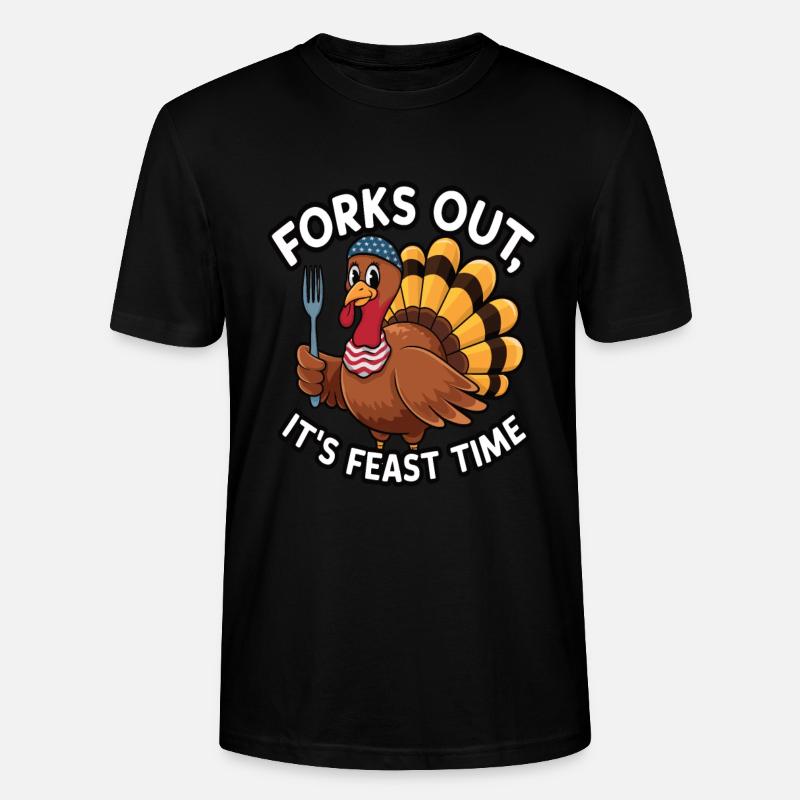 Dinde drôle de Thanksgiving - T-shirt bio CRAFTER Stanley Stella Unisexe - noir