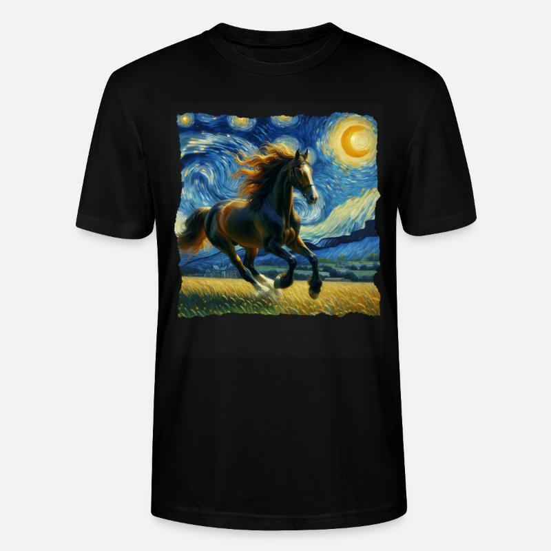 Irisches Zugpferd Starry Night - Stanley/Stella Unisex Bio-T-Shirt CRAFTER - Schwarz