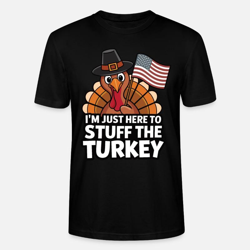 Dinde drôle de Thanksgiving - T-shirt bio CRAFTER Stanley Stella Unisexe - noir