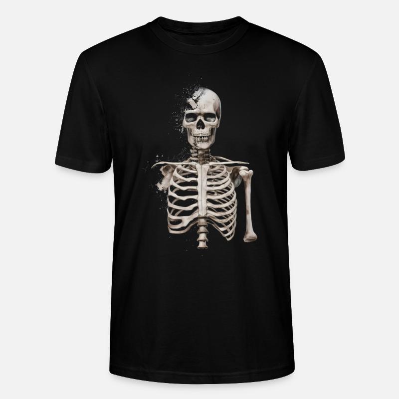 Zerstörtes Skelett - Stanley/Stella Unisex Bio-T-Shirt CRAFTER - Schwarz
